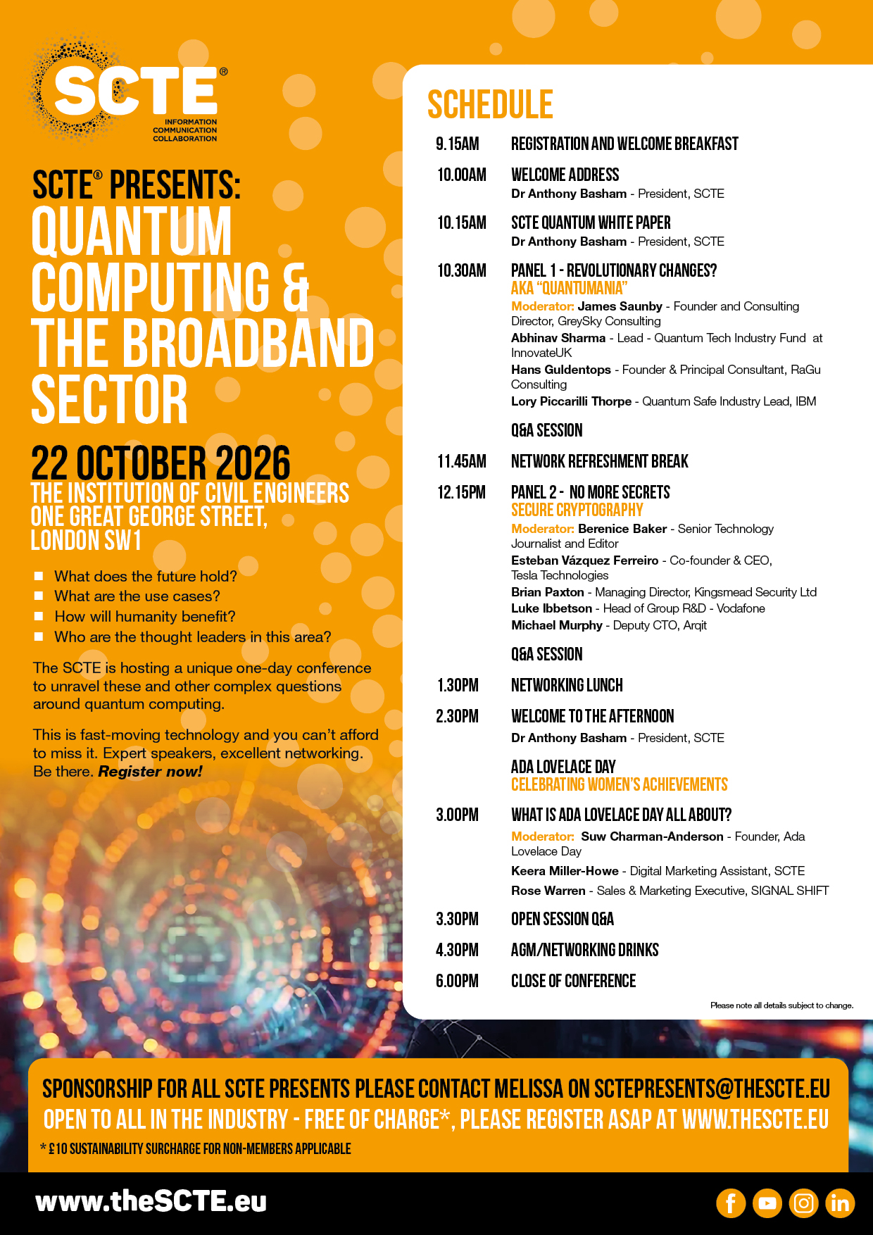 Quantum computing and broadband schedule