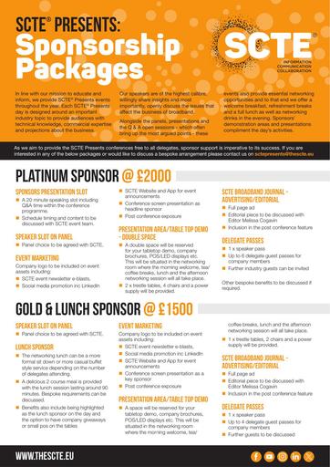 SCTE Presents Sponsorship Flyer
