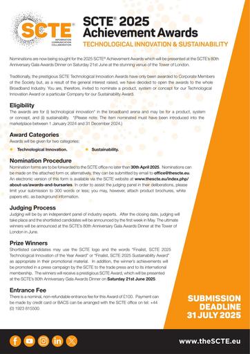 2025 SCTE Technology Innovation Awards Form