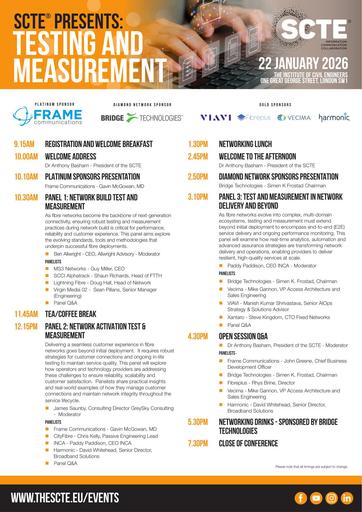 Schedule - SCTE Presents: Testing and Measurement